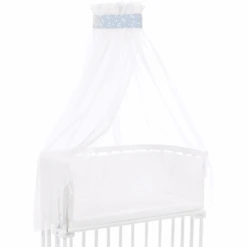 Babybay Himmelstoff Azurblau Sterne Weiß 200 X 135 Cm