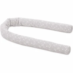 Babybay Nestchenschlange Piqué Perlgrau Sterne Weiß