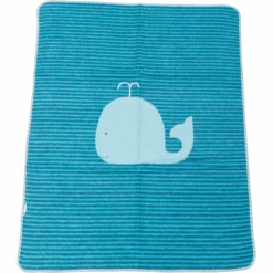 DAVID FUSSENEGGER Babydecke Wal/Streifen Türkis 70 X 90 Cm