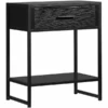 HOMCOM Nachttisch Mit Offenem Regal Schwarz