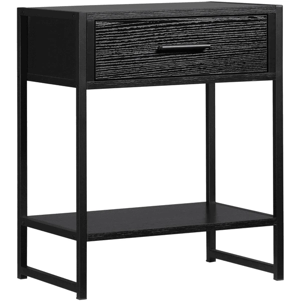 HOMCOM Nachttisch Mit Offenem Regal Schwarz 1 HOMCOM Nachttisch Mit Offenem Regal Schwarz