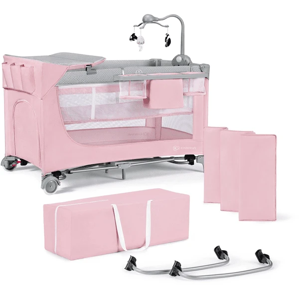 Kinderkraft Reisebett LEODY Pink Mit Zubehör 1 Kinderkraft Reisebett LEODY Pink Mit Zubehör