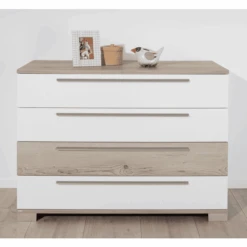 PAIDI Kommode Carlo 3 Schubladen Kreideweiß 1 Schublade Fichte