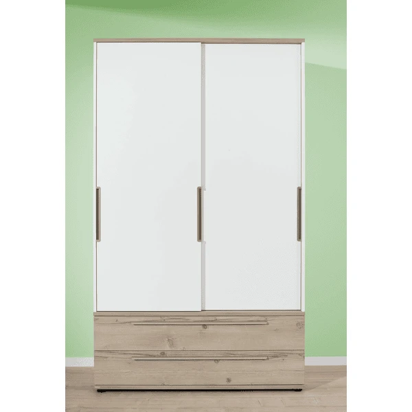 PAIDI Schiebetürenschrank Carlo 2-türig Schmal 2 Schubladen Fichte 1 PAIDI Schiebetürenschrank Carlo 2-türig Schmal 2 Schubladen Fichte