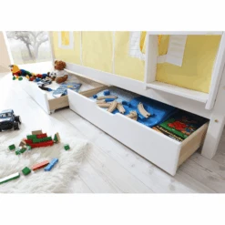 TiCAA Schubkasten 2er Set Für Etagenbetten Kiefer Weiß