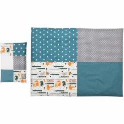 Ullenboom Kinder Bettwäsche-Set Waldtiere Petrol 135 X 100 Cm + 40 X 60 Cm