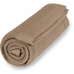 VINTER&BLOOM Kuscheldecke Soft Grid Almond Beige